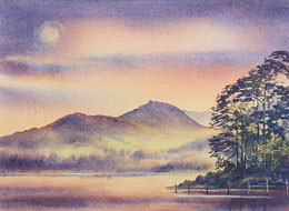 'Friar's Crag, Derwentwater' Watercolour (image size) 24cms x 34cms Framed price SOLD