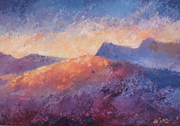 'The Langdale Pikes' Acrylic on Paper image size 24cms x 34cms £255